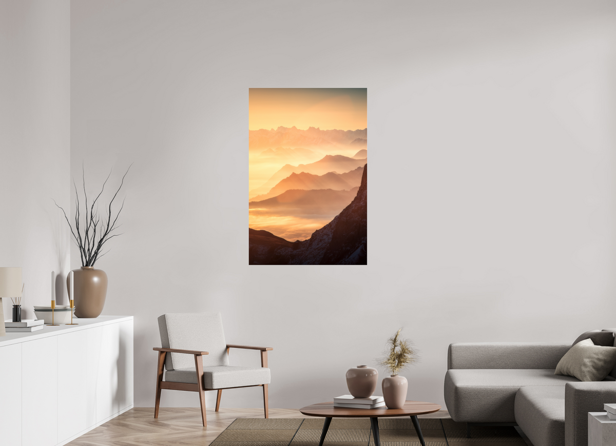 80 x 120 cm, Photo Print Under Acrylic Glass Säntis Ridge Silhouette, Switzerland
