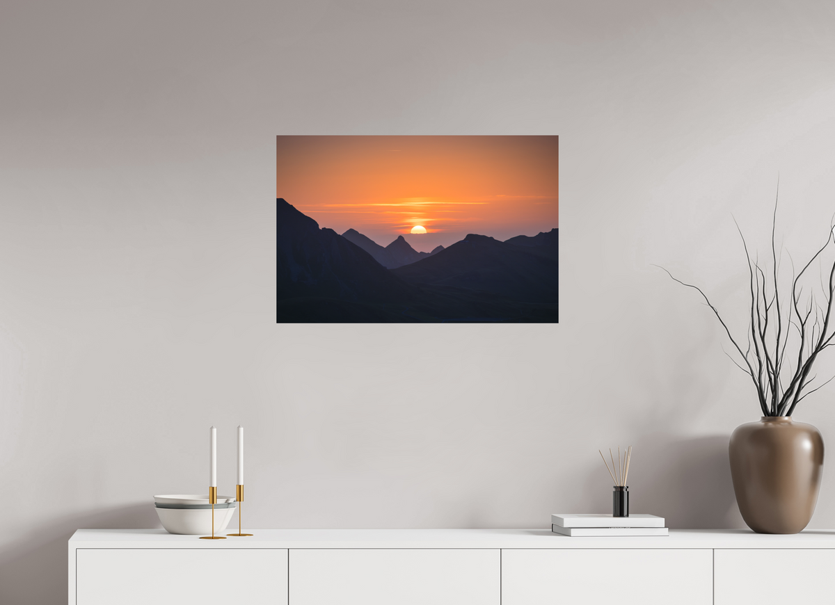 75 x 50 cm, Papierprint ohne Rahmen Portlerhorn Sunrise, Vorarlberg
