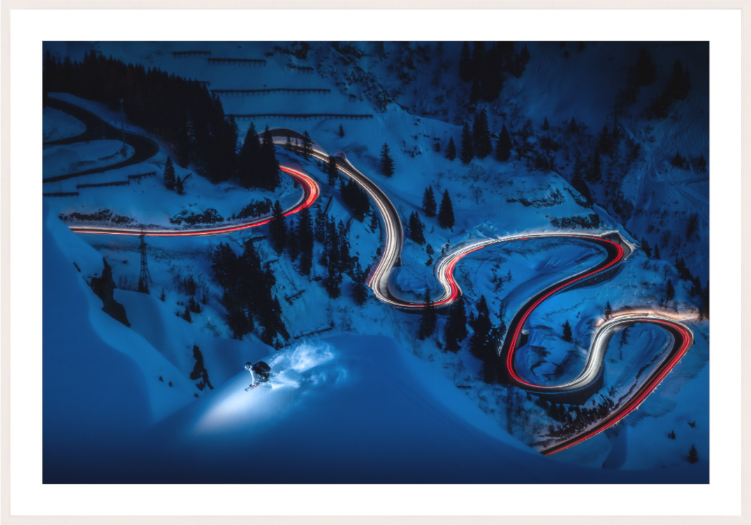 Main image Light Painted Skiing at Night