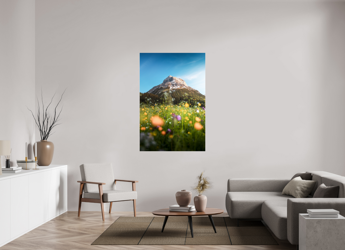 100 x 150 cm, Photo Print Under Acrylic Glass Omeshorn in the Sunset Glow, Lech