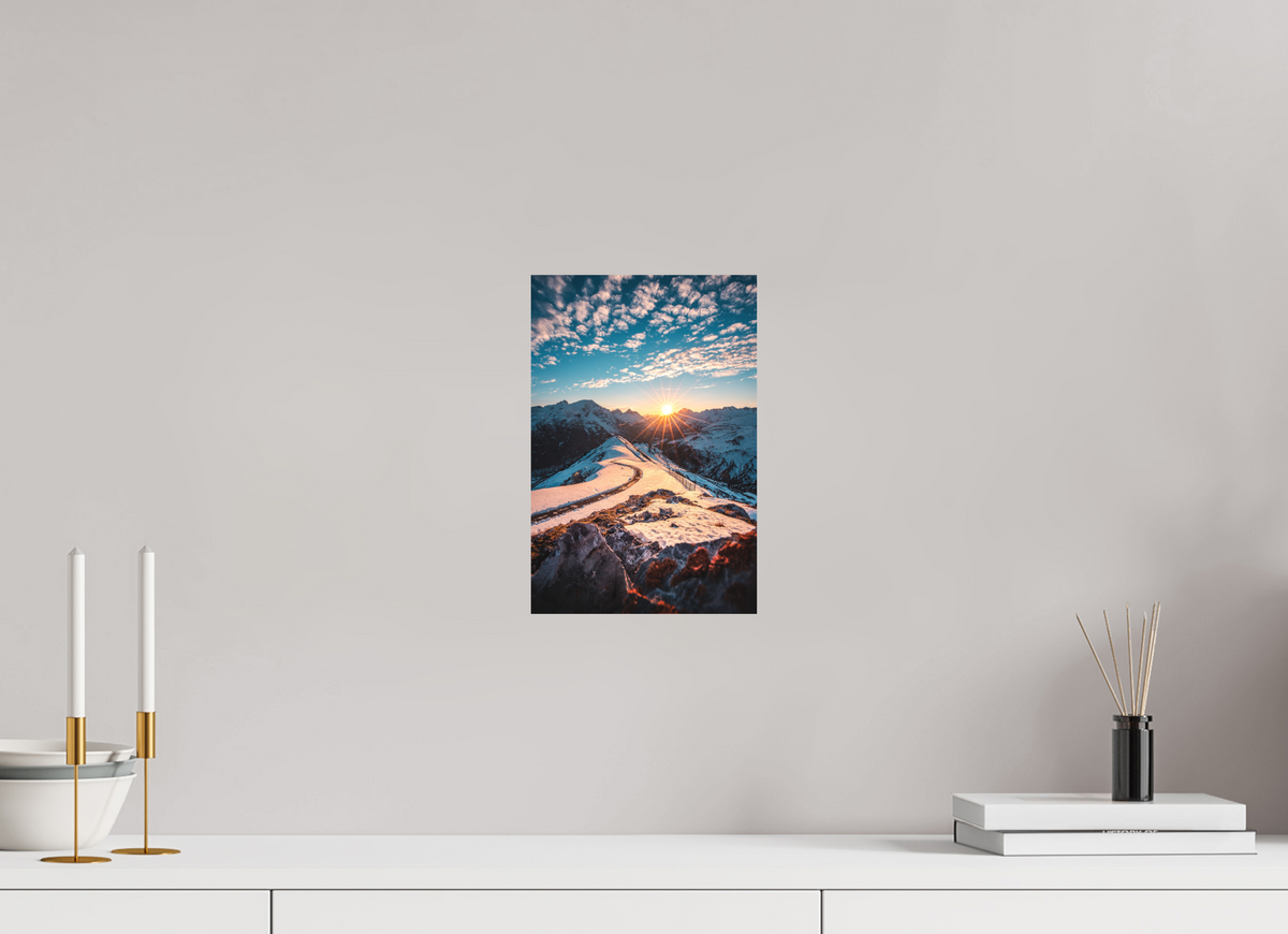 20 x 30 cm, Papierprint ohne Rahmen Kriegerhorn at Sunset, Lech