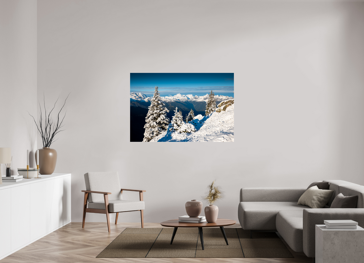 150 x 100 cm, Photo Print Under Acrylic Glass Muttjoechle Snowy Alps Sunrise, Vorarlberg