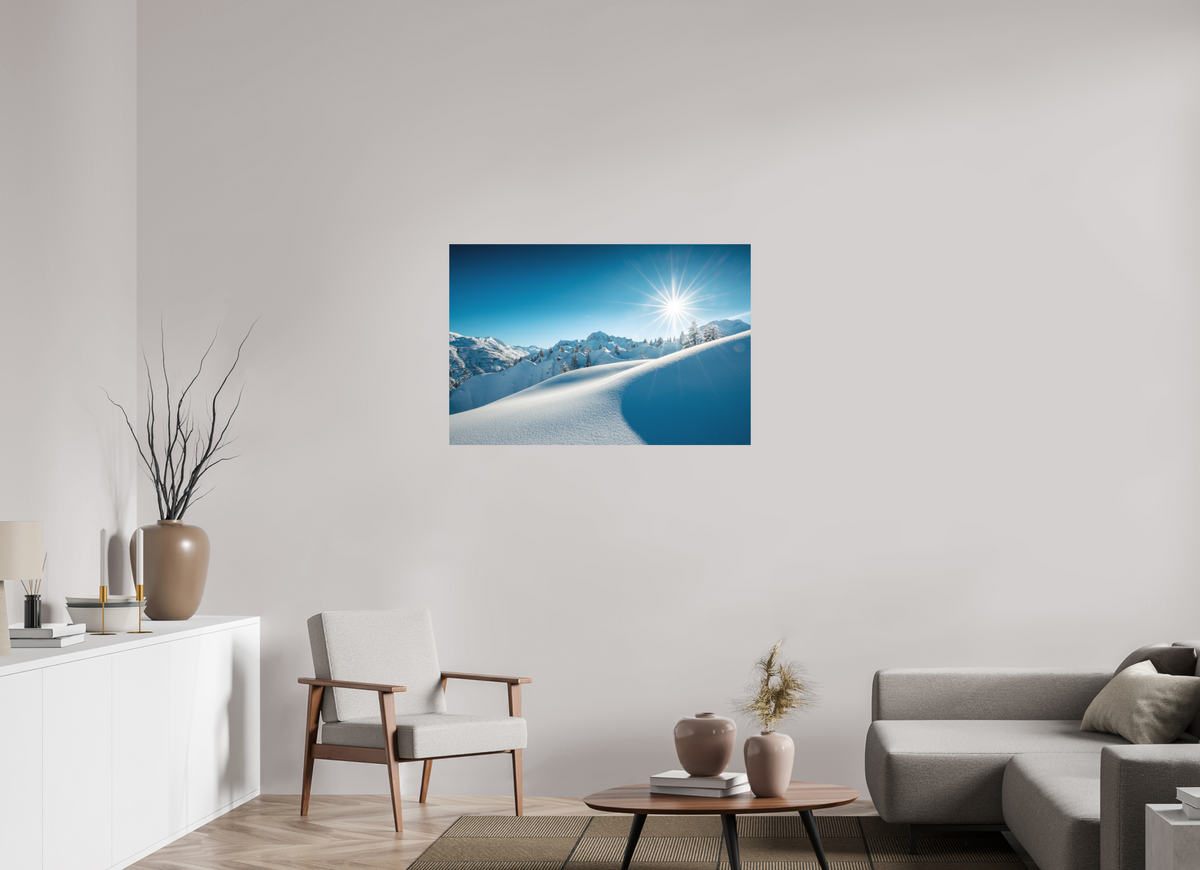 105 x 70 cm, Papierprint ohne Rahmen Morning Light Above Lech
