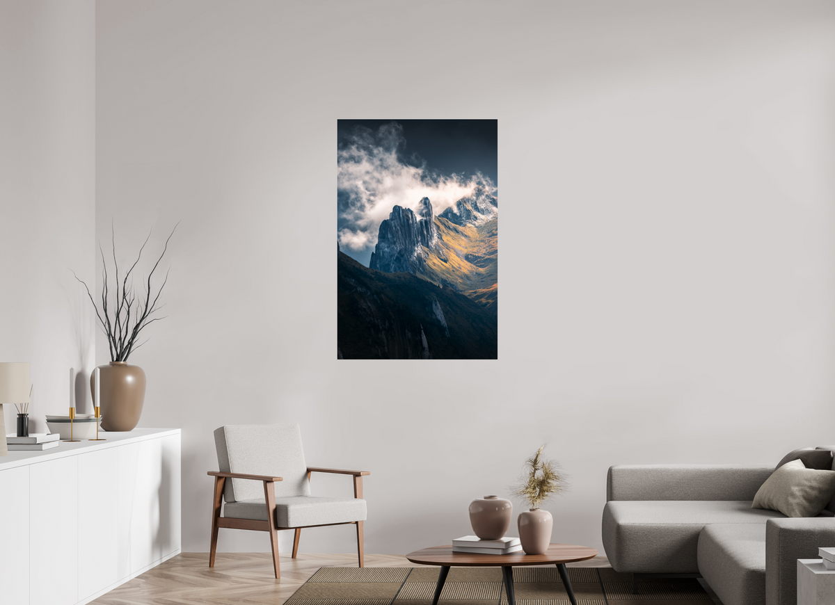 80 x 120 cm, Photo Print Under Acrylic Glass Dramatic Spire, Hoher Kasten