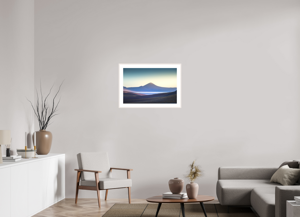 75 x 50 cm, Rahmen-Weiß Atacama Desert Sunrise, Chile