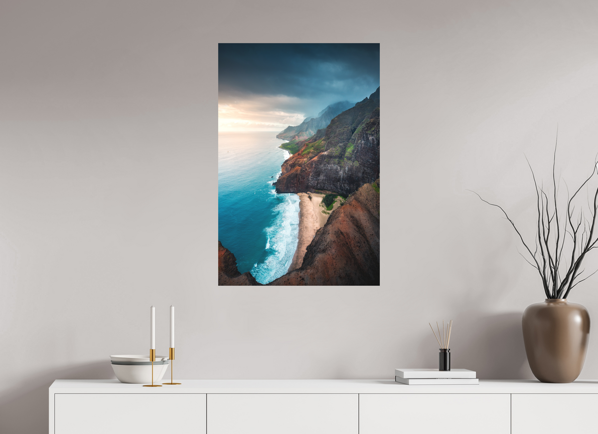 60 x 90 cm, Papierprint ohne Rahmen Coastline Viewpoint, Kauai