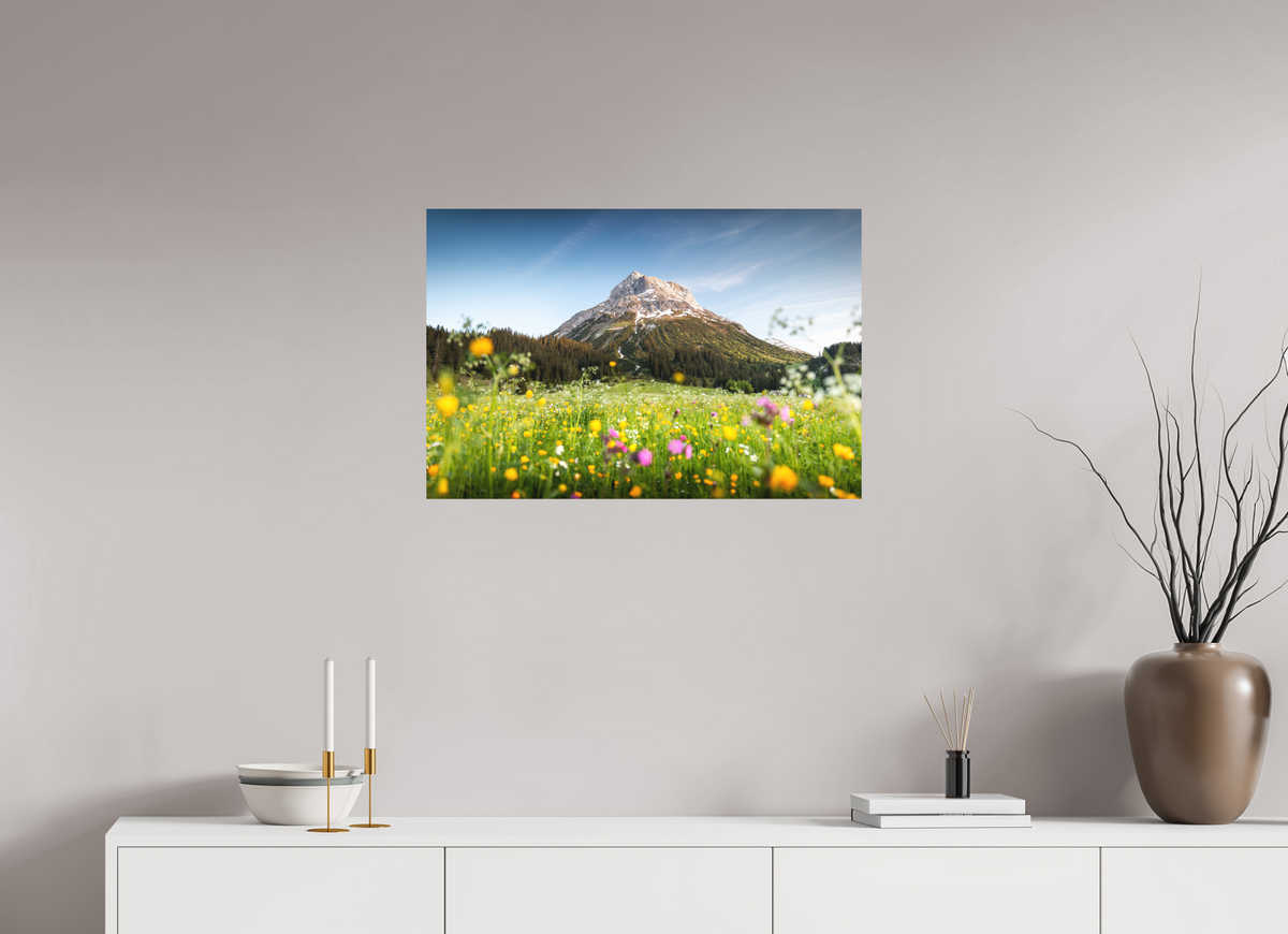 75 x 50 cm, Papierprint ohne Rahmen Omeshorn, Lech Alps