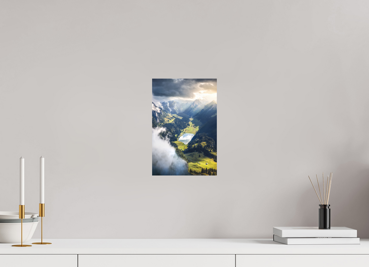 20 x 30 cm, Papierprint ohne Rahmen Alpine Valley and Lake, Hoher Kasten