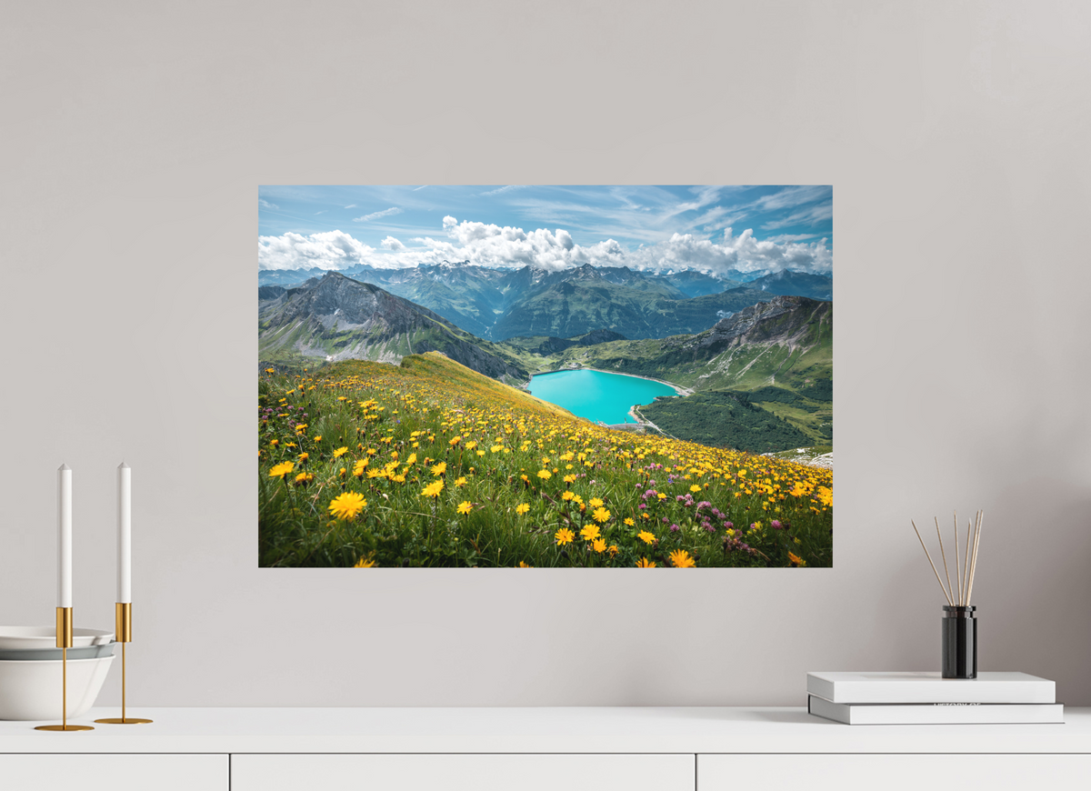 60 x 40 cm, Papierprint ohne Rahmen Spullersee Summer Meadow, Lech