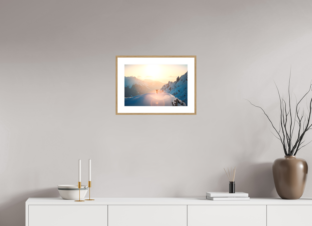 45 x 30 cm, Rahmen-Holzoptik Sunset Summit, Zürs