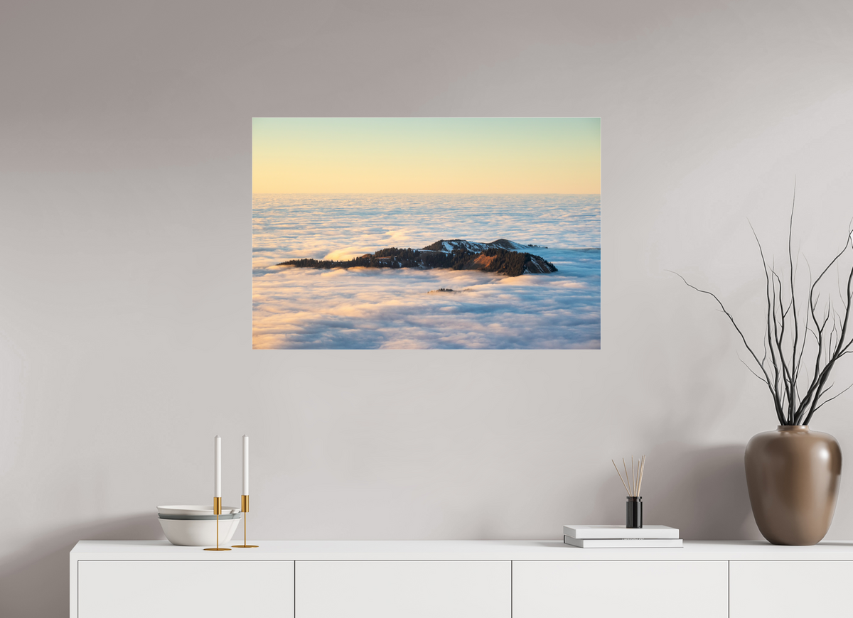 90 x 60 cm, Photo Print Under Acrylic Glass Island in the Sea of Fog, Hohe Matona