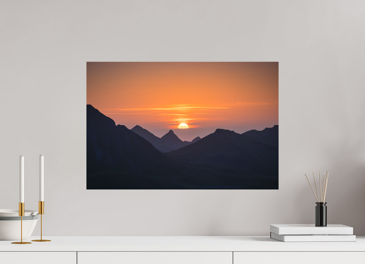 60 x 40 cm, Papierprint ohne Rahmen Portlerhorn Sunrise, Vorarlberg