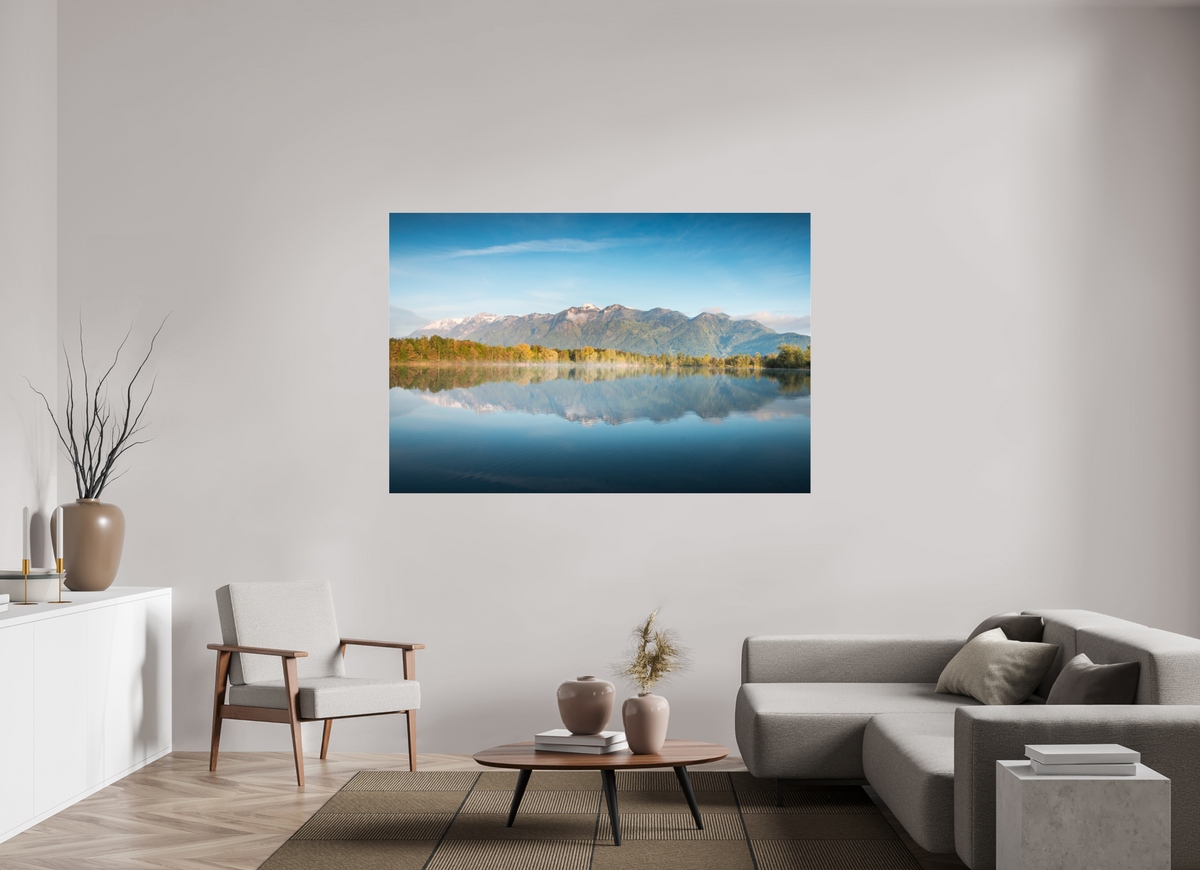 180 x 120 cm, Photo Print Under Acrylic Glass Baggerlöcher Reflection, Feldkirch