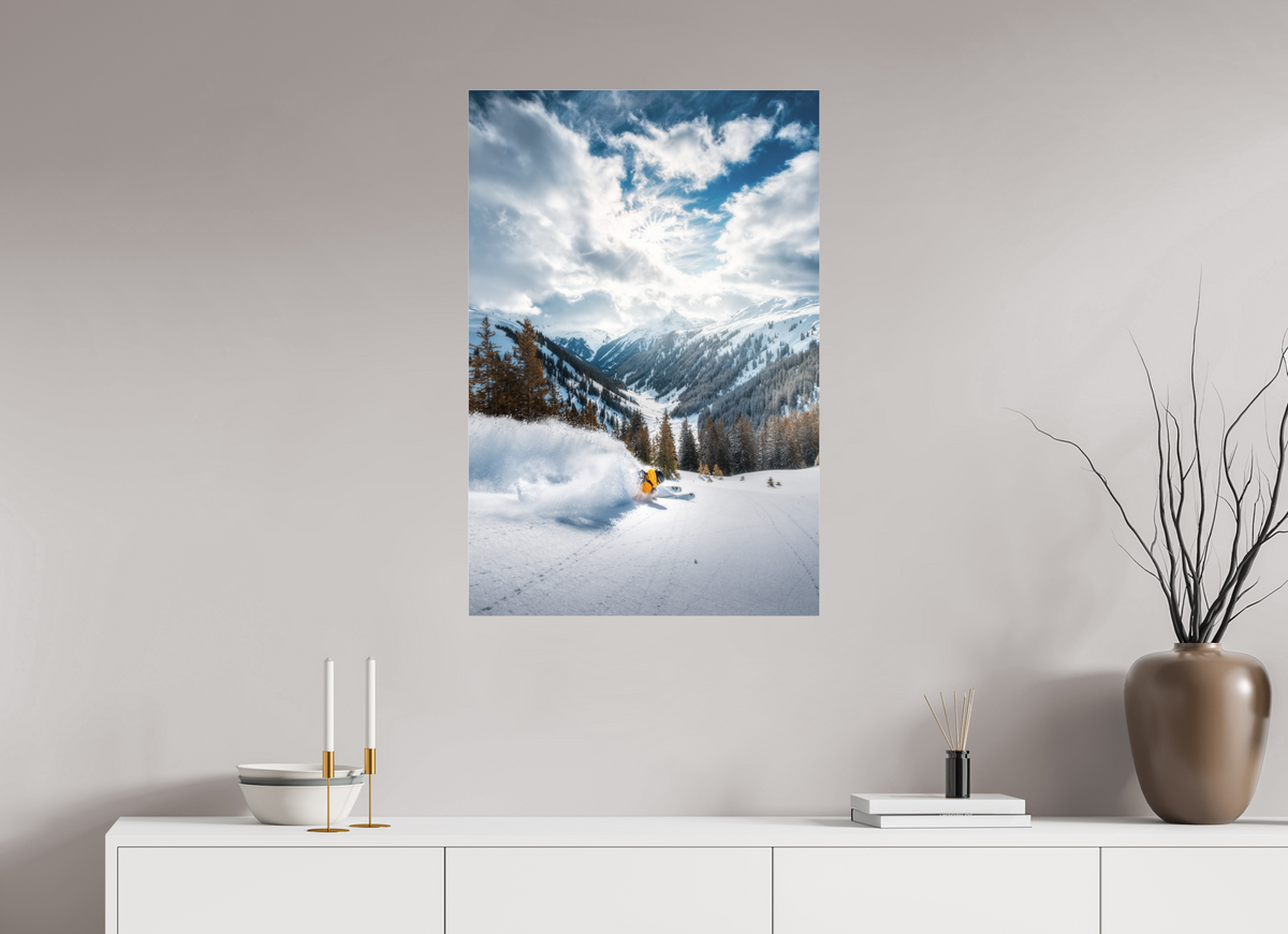 60 x 90 cm, Photo Print Under Acrylic Glass Freeride in Deep Powder, Arlberg