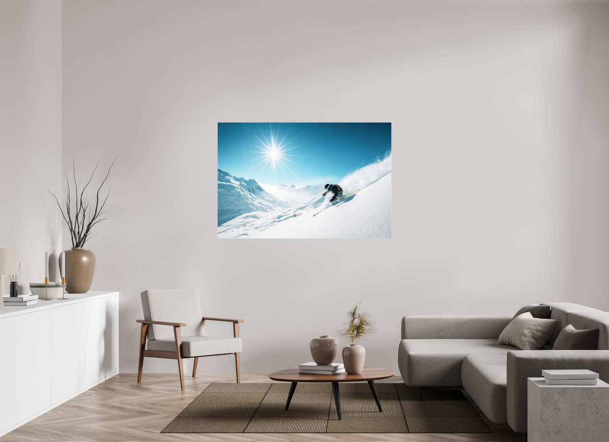 150 x 100 cm, Photo Print Under Acrylic Glass Freeride Action, Zürs