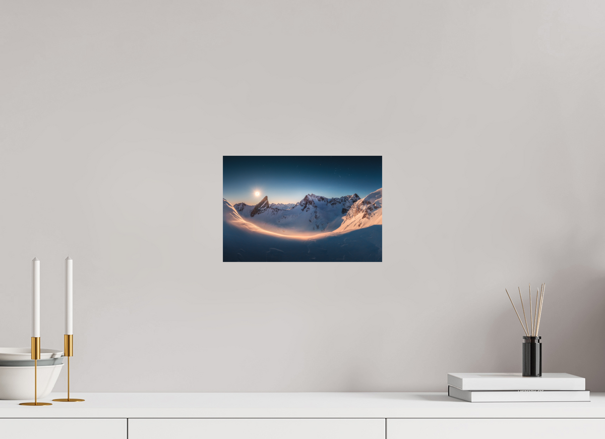 30 x 20 cm, Papierprint ohne Rahmen Full Moon at the Valluga, Arlberg