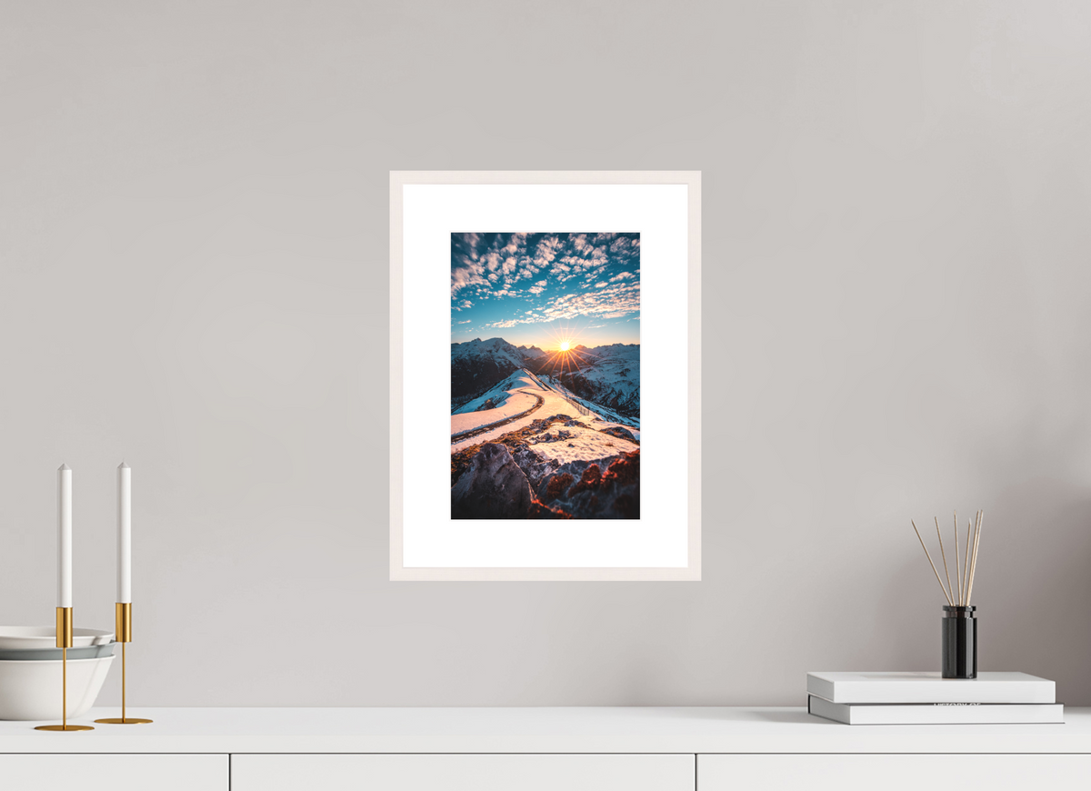 20 x 30 cm, Rahmen-Weiß Kriegerhorn at Sunset, Lech