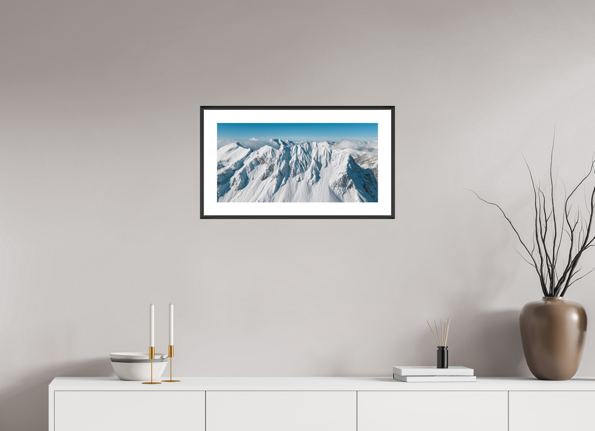 60 x 30 cm, Rahmen-Schwarz Omeshorn Winter, Arlberg Austria