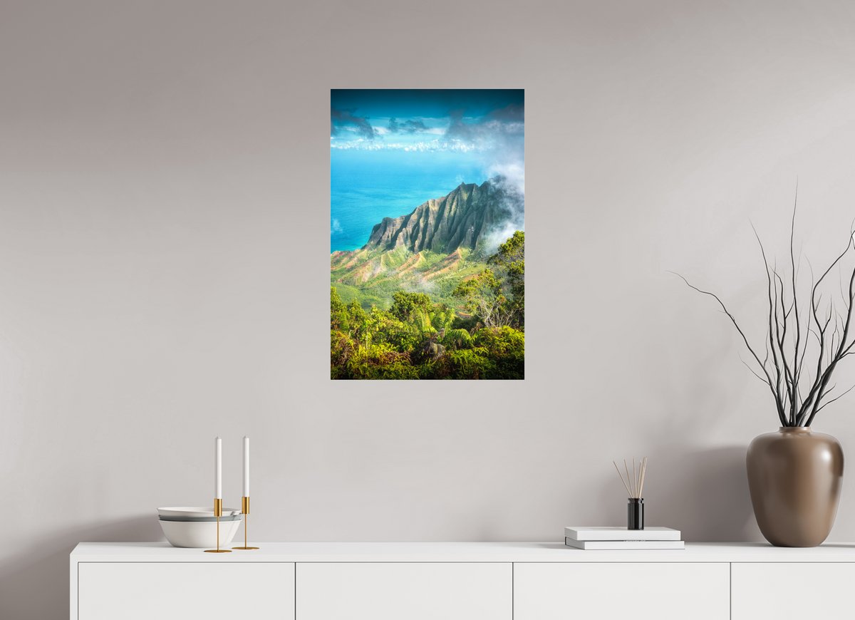 50 x 75 cm, Photo Print Under Acrylic Glass Kalalau Valley Viewpoint, Kauai Hawaii