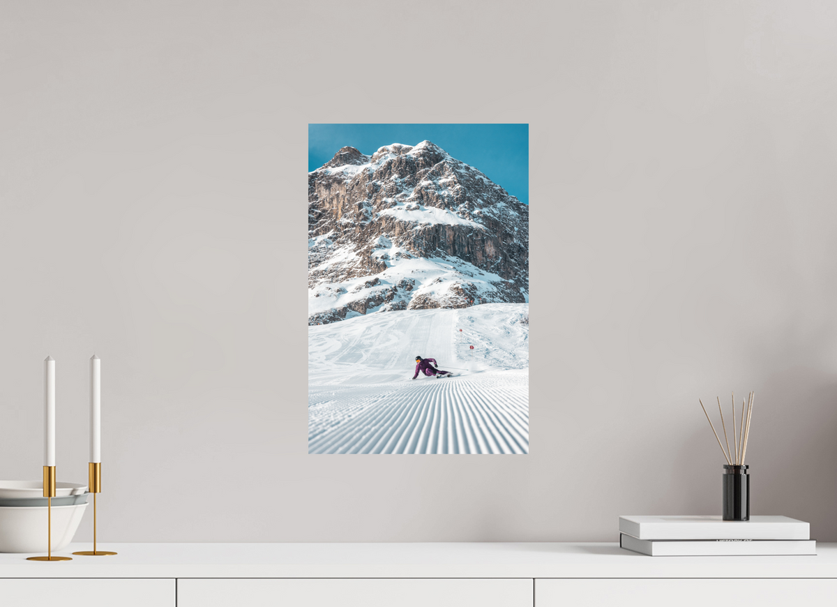 30 x 45 cm, Papierprint ohne Rahmen Carving in Zürs, Arlberg