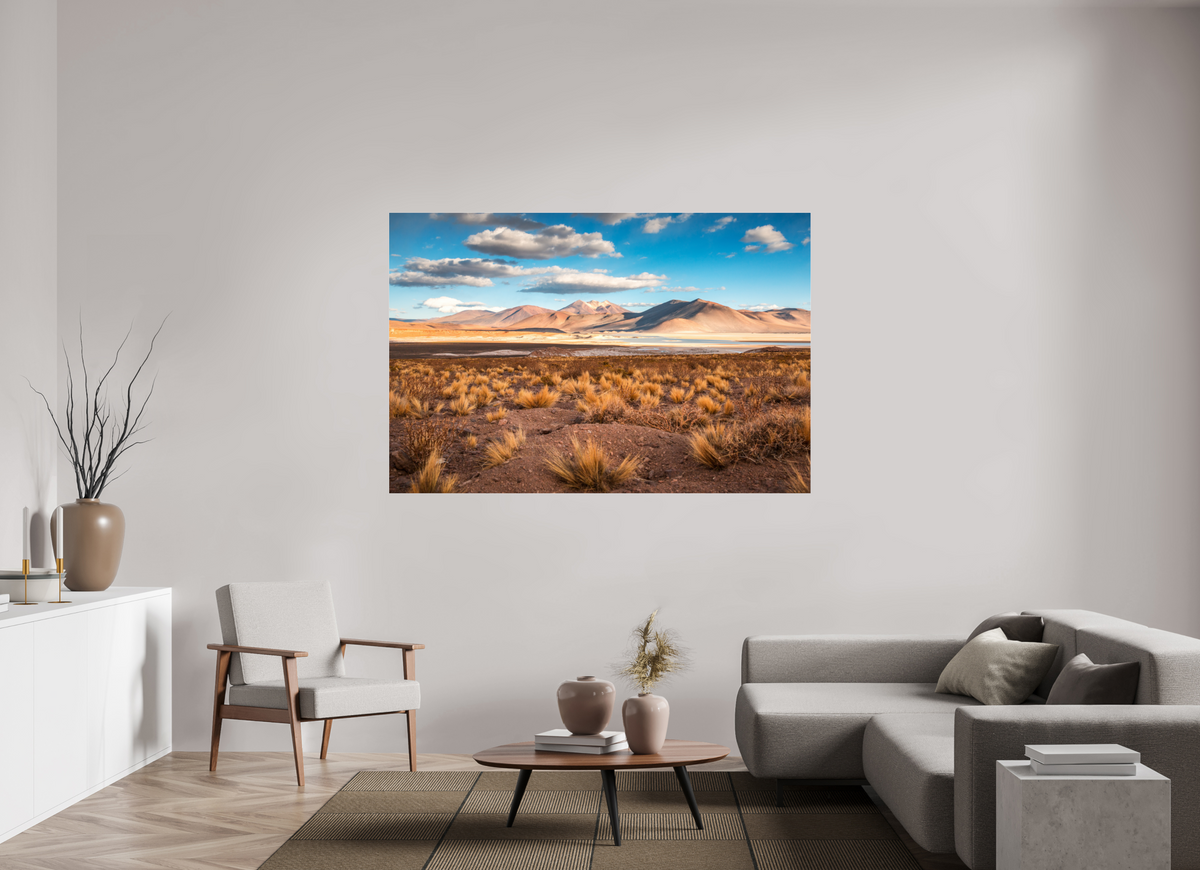 180 x 120 cm, Photo Print Under Acrylic Glass Golden Light in the Atacama Desert