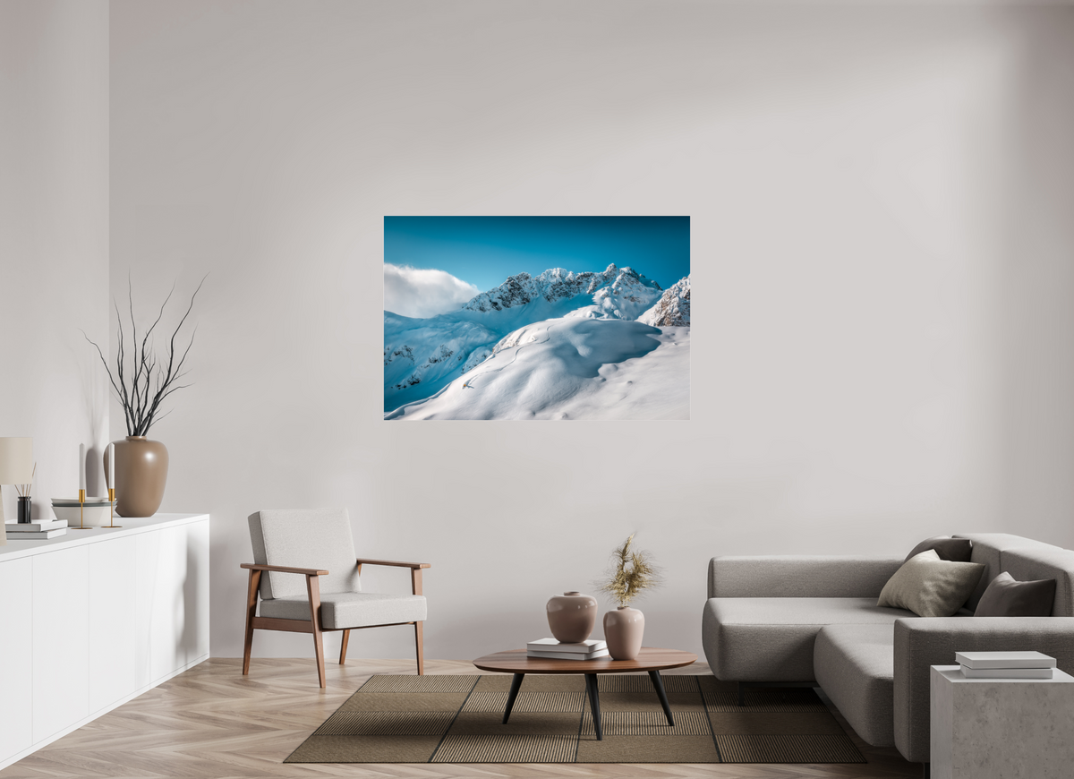 150 x 100 cm, Photo Print Under Acrylic Glass Freeride Curves, Lech Zürs