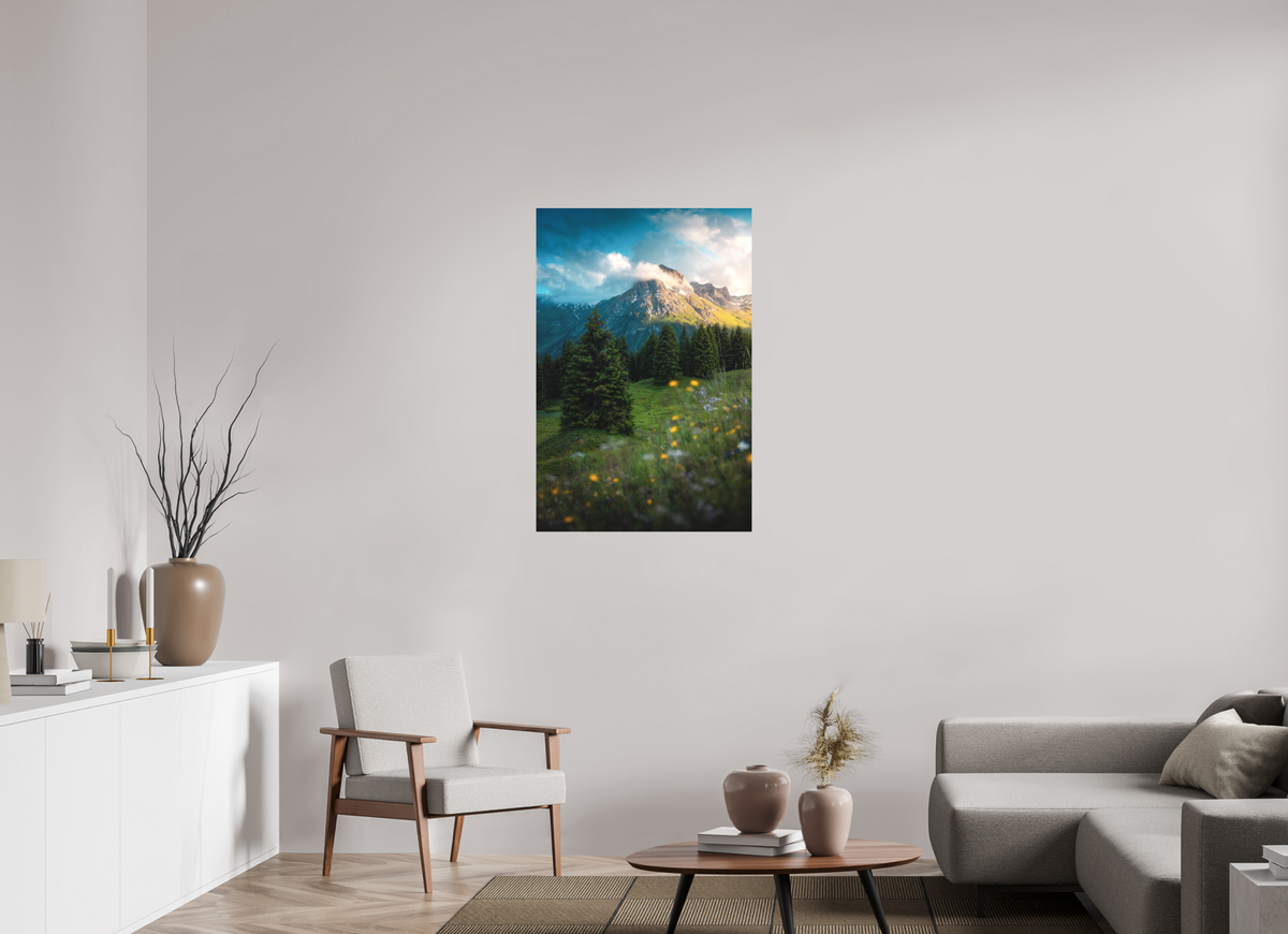 70 x 105 cm, Papierprint ohne Rahmen Omeshorn View, Lech Austria