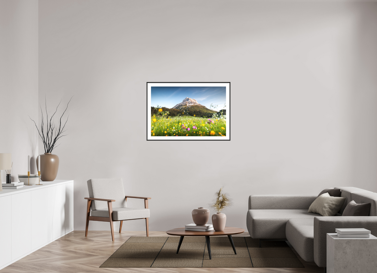 105 x 70 cm, Rahmen-Schwarz Omeshorn, Lech Alps