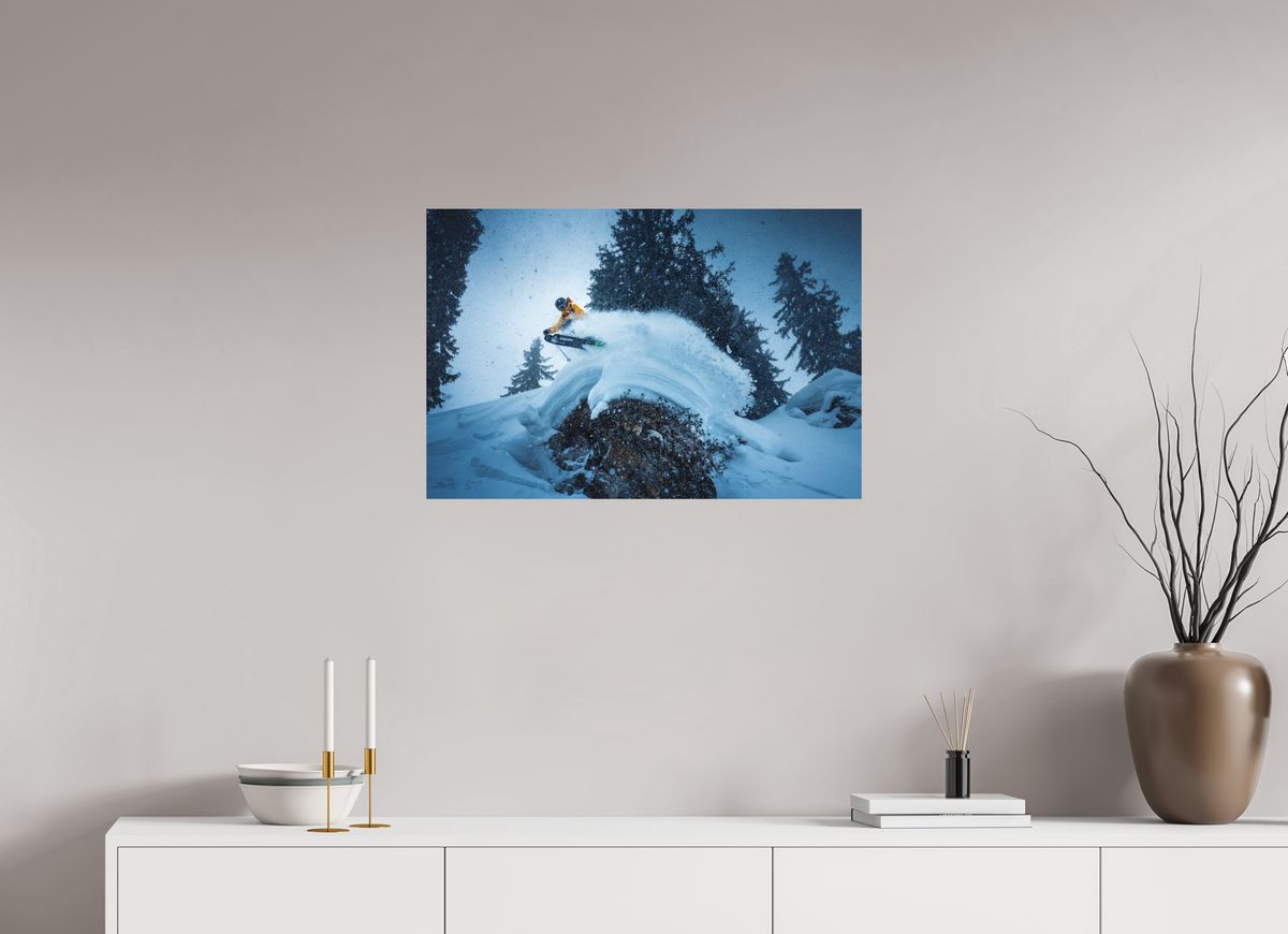 75 x 50 cm, Papierprint ohne Rahmen Freeride Jump, Sonnenkopf