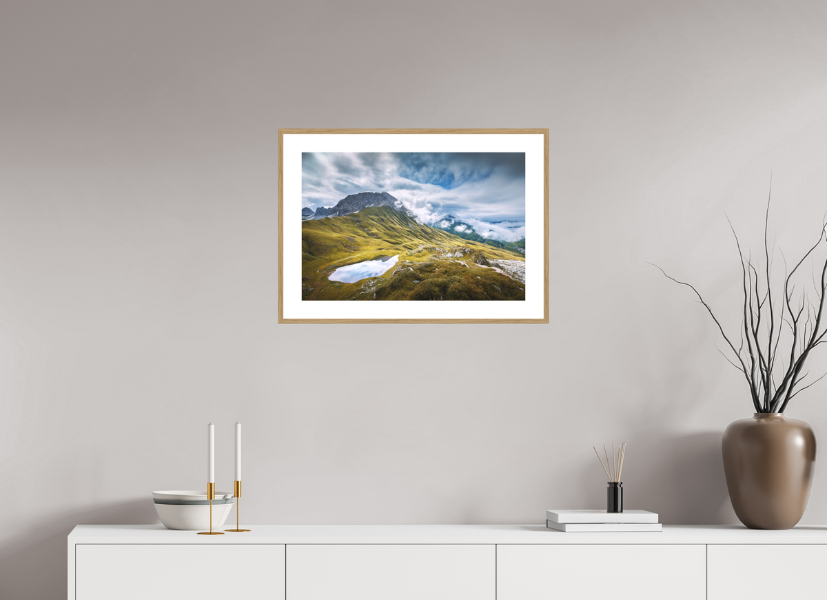 60 x 40 cm, Rahmen-Holzoptik Monzabonsee Above Zürs