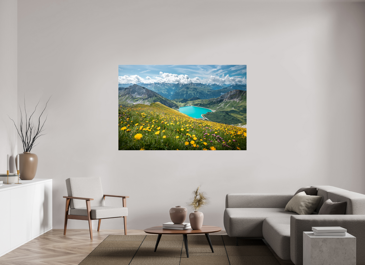 180 x 120 cm, Photo Print Under Acrylic Glass Spullersee Summer Meadow, Lech