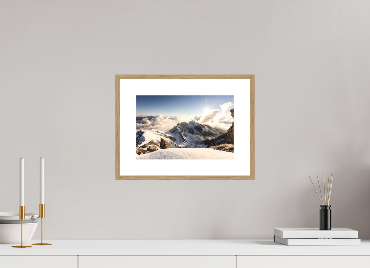 30 x 20 cm, Rahmen-Holzoptik Dramatic Sunset at the Valluga, Arlberg