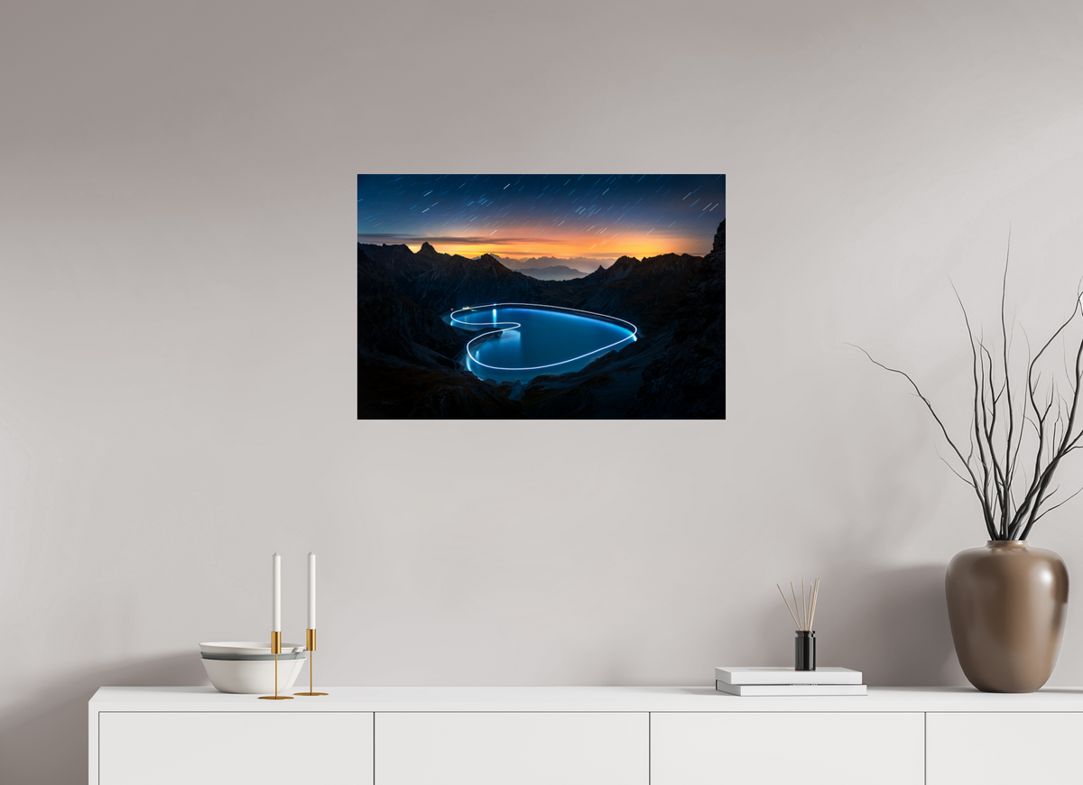 75 x 50 cm, Photo Print Under Acrylic Glass Lünersee Heart, Vorarlberg