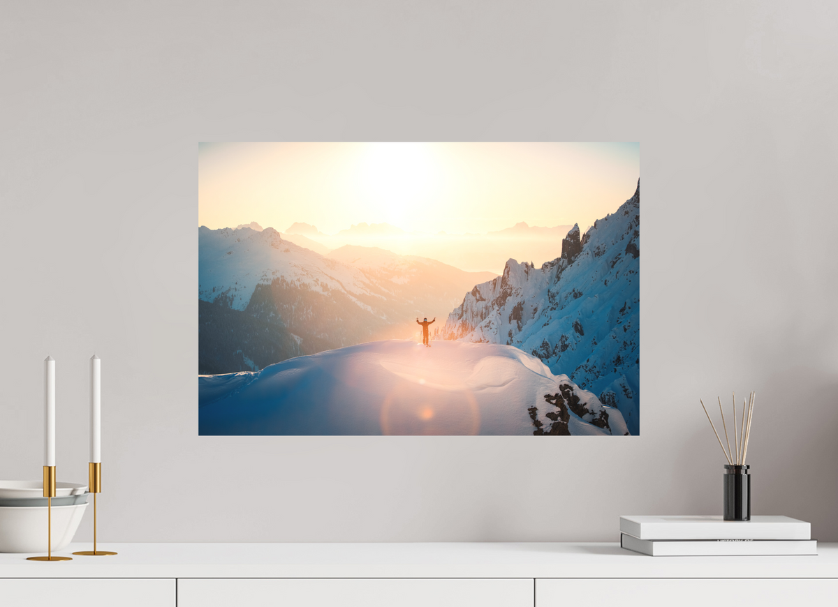 60 x 40 cm, Papierprint ohne Rahmen Sunset Summit, Zürs