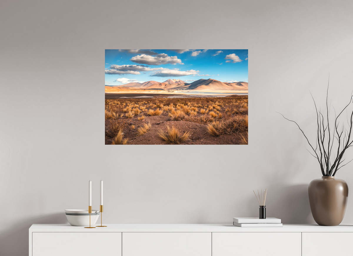 90 x 60 cm, Papierprint ohne Rahmen Golden Light in the Atacama Desert