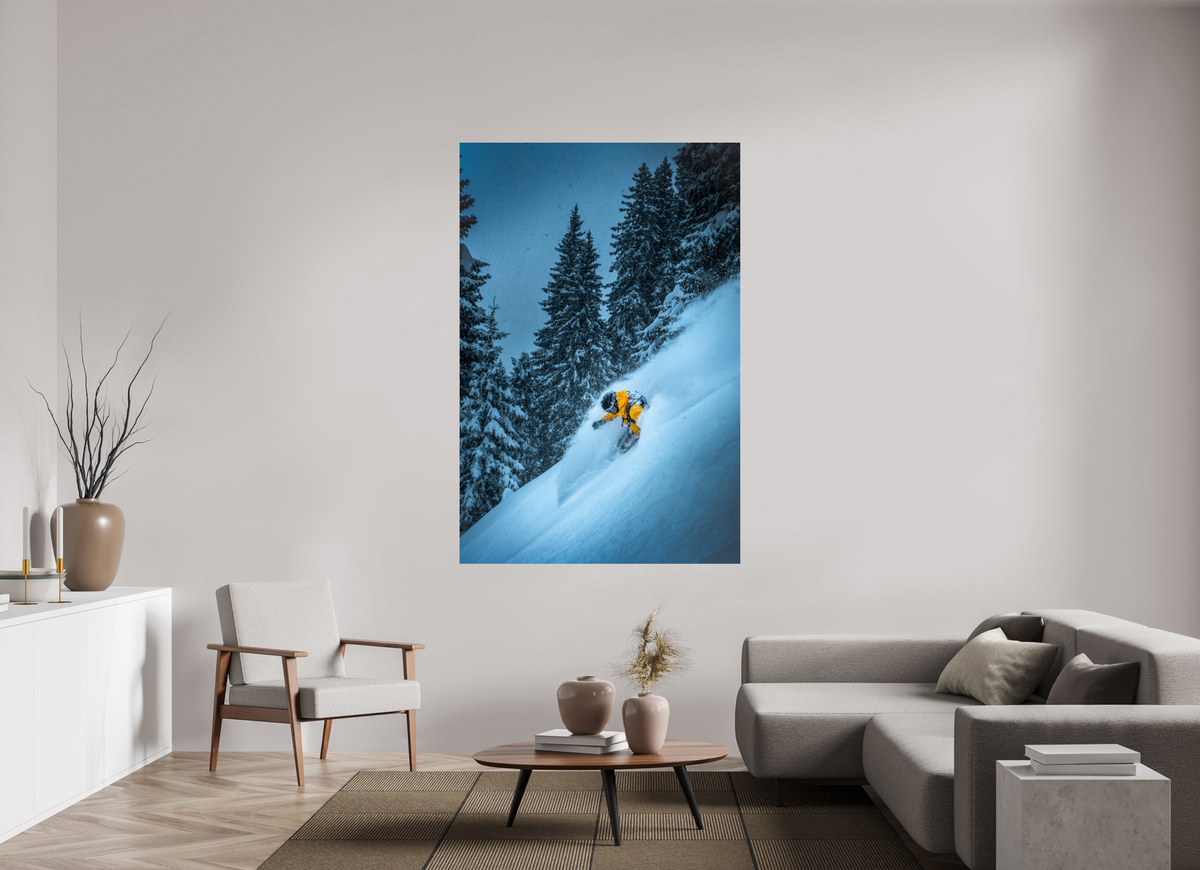 120 x 180 cm, Photo Print Under Acrylic Glass Powder Turn at the Sonnenkopf, Klostertal