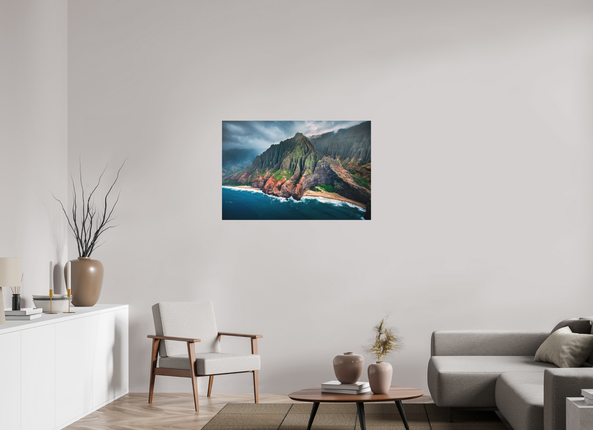 105 x 70 cm, Papierprint ohne Rahmen Napali Coast Cliffs, Kauai Hawaii