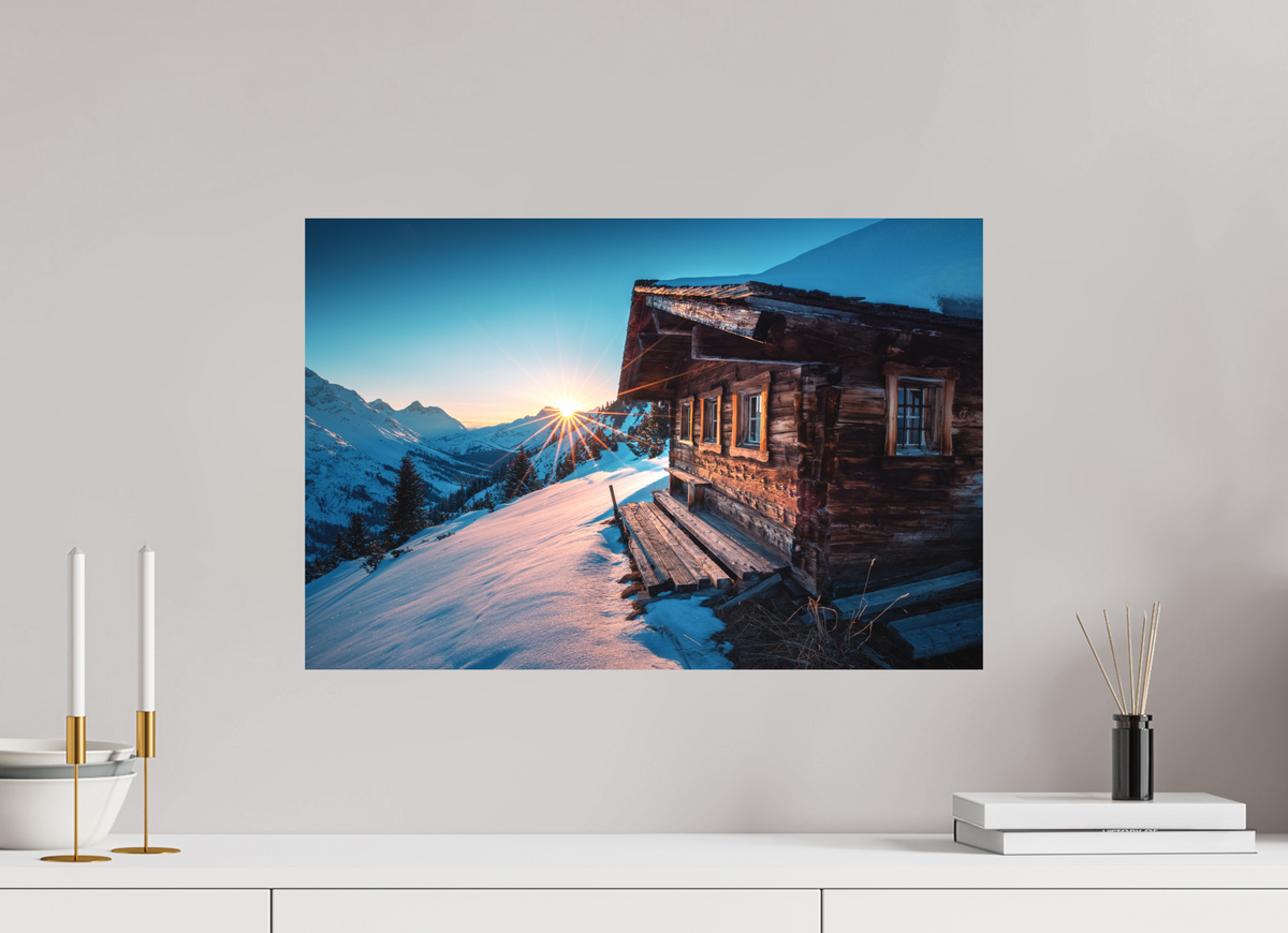 60 x 40 cm, Papierprint ohne Rahmen Zuger Hütte, Arlberg