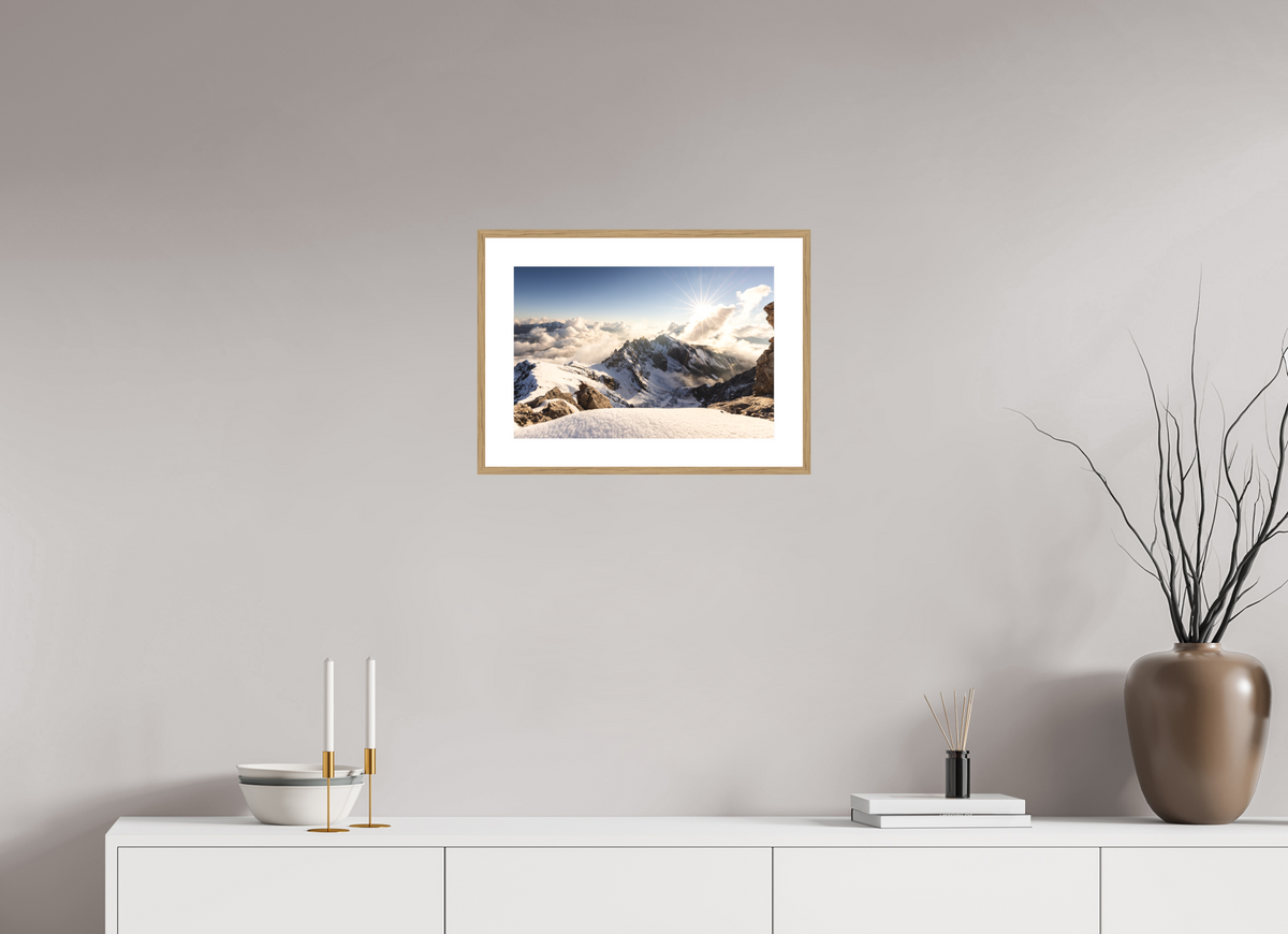 45 x 30 cm, Rahmen-Holzoptik Dramatic Sunset at the Valluga, Arlberg