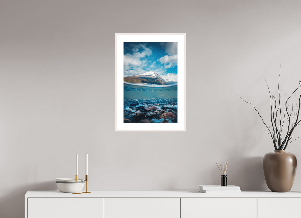 40 x 60 cm, Rahmen-Weiß Lago Roca, Patagonia