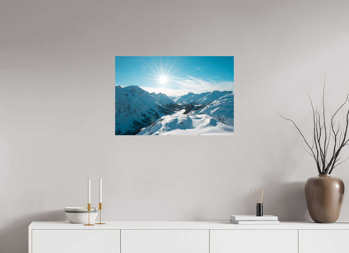 75 x 50 cm, Photo Print Under Acrylic Glass Winter Mood in the Zugertal, Lech