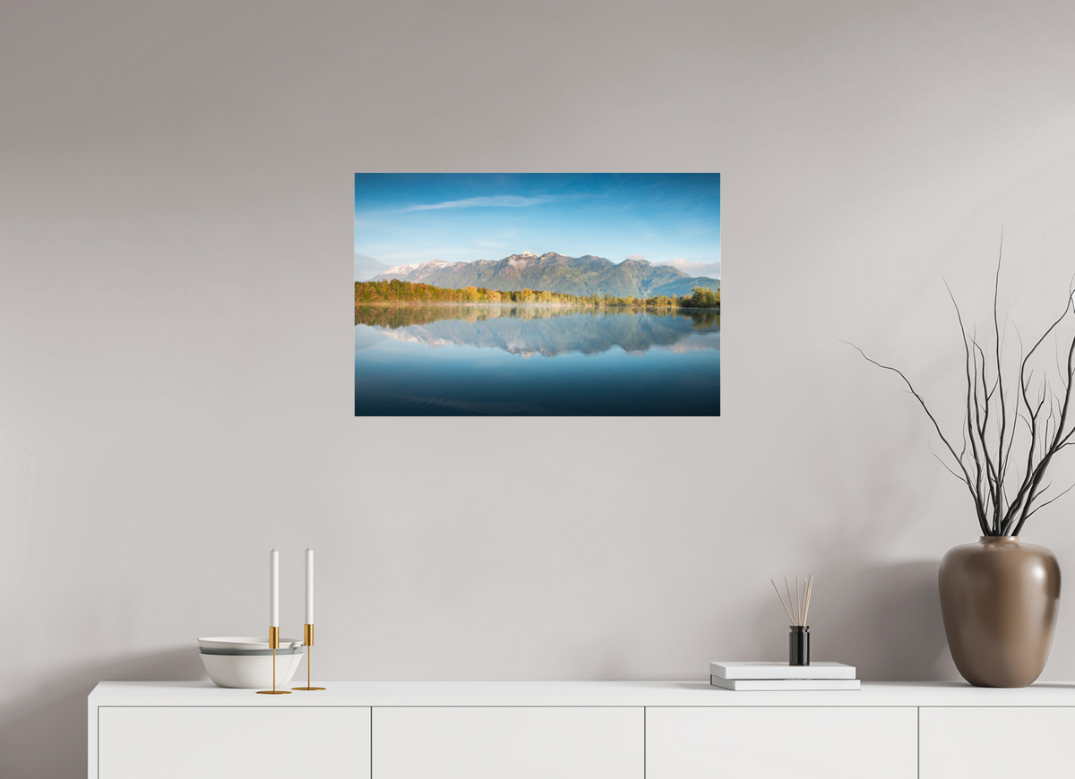 75 x 50 cm, Photo Print Under Acrylic Glass Baggerlöcher Reflection, Feldkirch