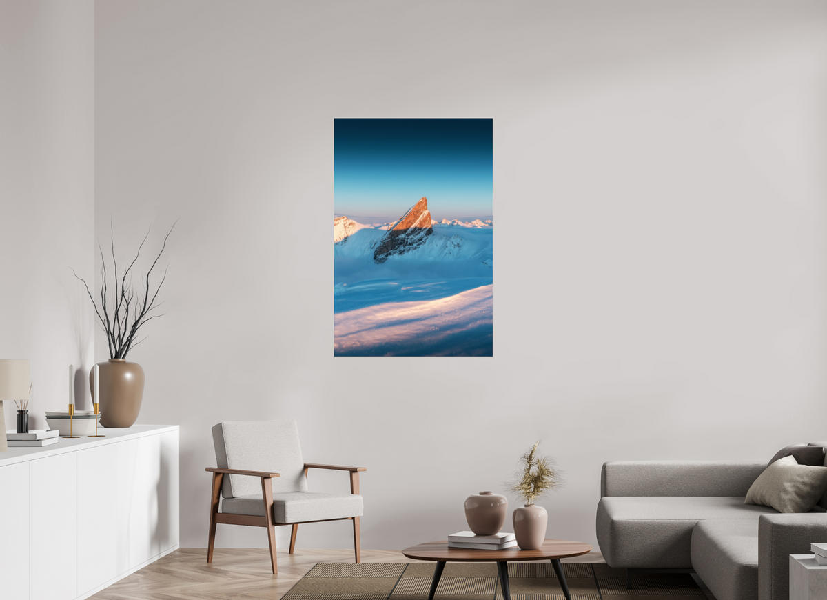 80 x 120 cm, Photo Print Under Acrylic Glass Roggspitze Sunset Light, Arlberg