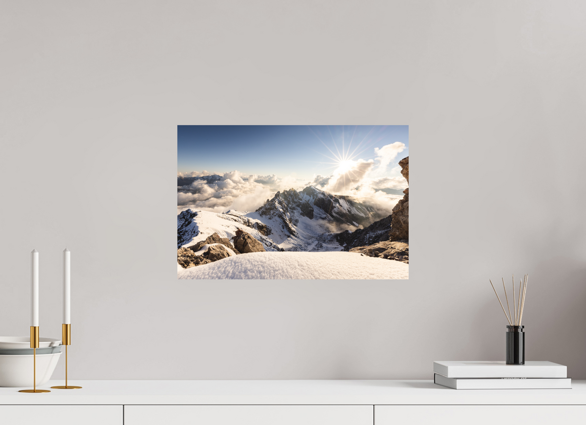 45 x 30 cm, Papierprint ohne Rahmen Dramatic Sunset at the Valluga, Arlberg