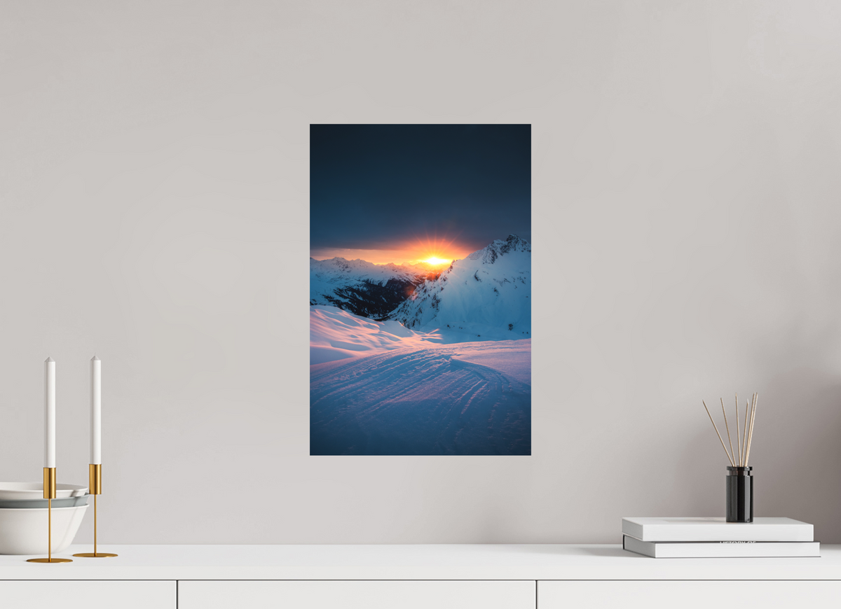 30 x 45 cm, Papierprint ohne Rahmen Sunset Above Zürs, Arlberg