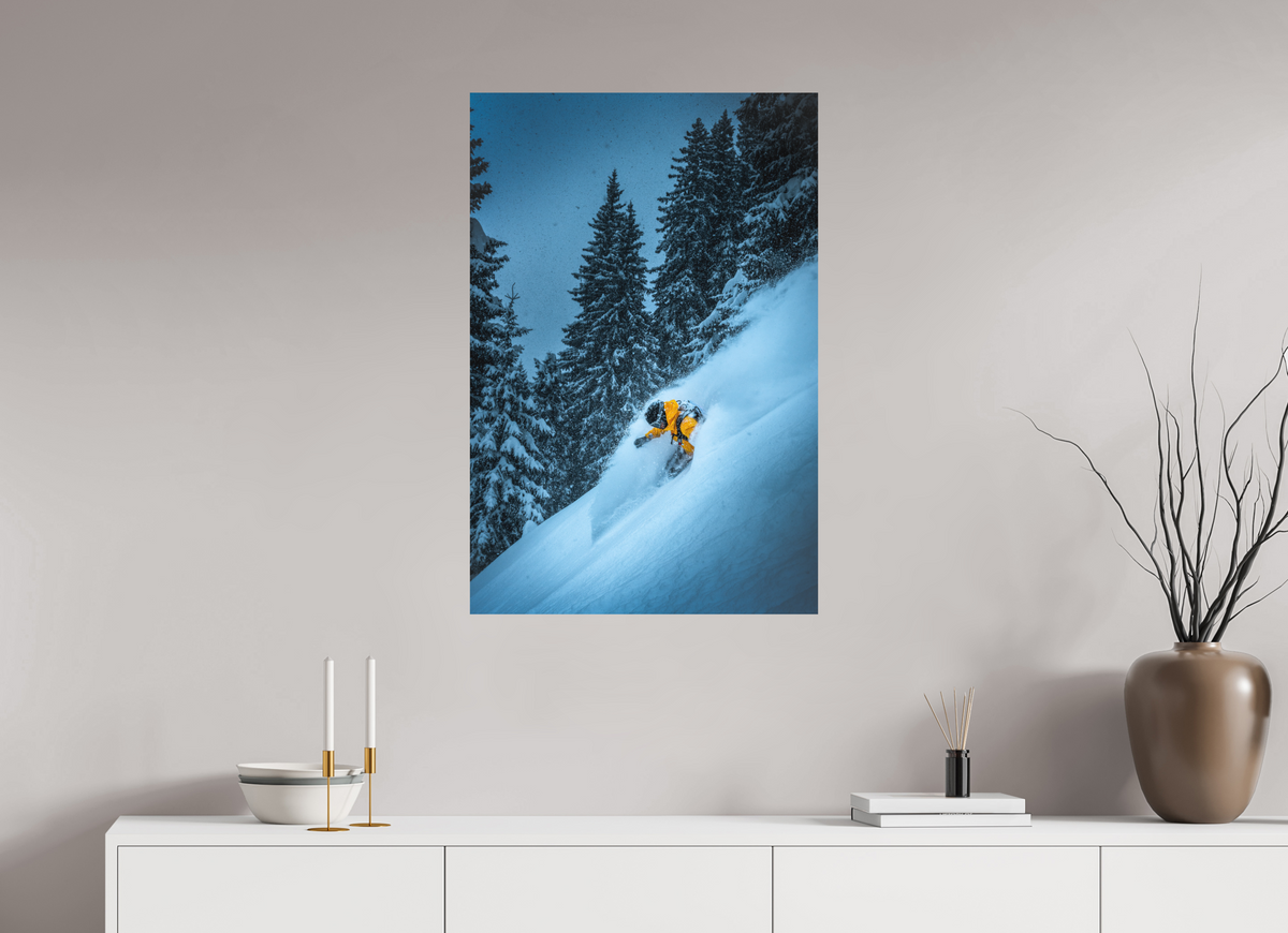60 x 90 cm, Papierprint ohne Rahmen Powder Turn at the Sonnenkopf, Klostertal