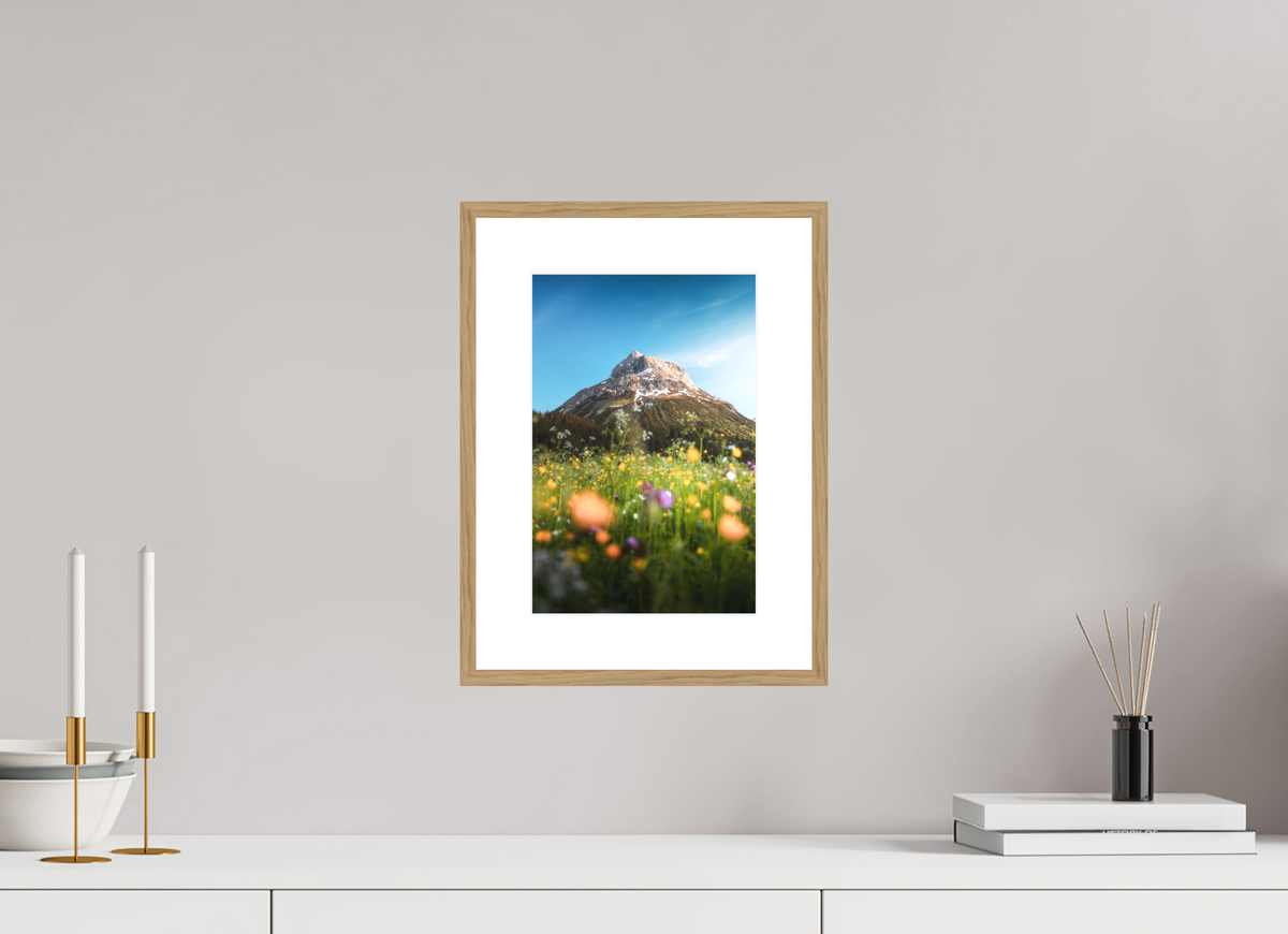 20 x 30 cm, Rahmen-Holzoptik Omeshorn in the Sunset Glow, Lech