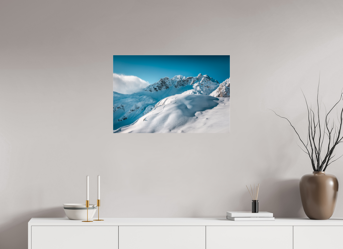 75 x 50 cm, Photo Print Under Acrylic Glass Freeride Curves, Lech Zürs