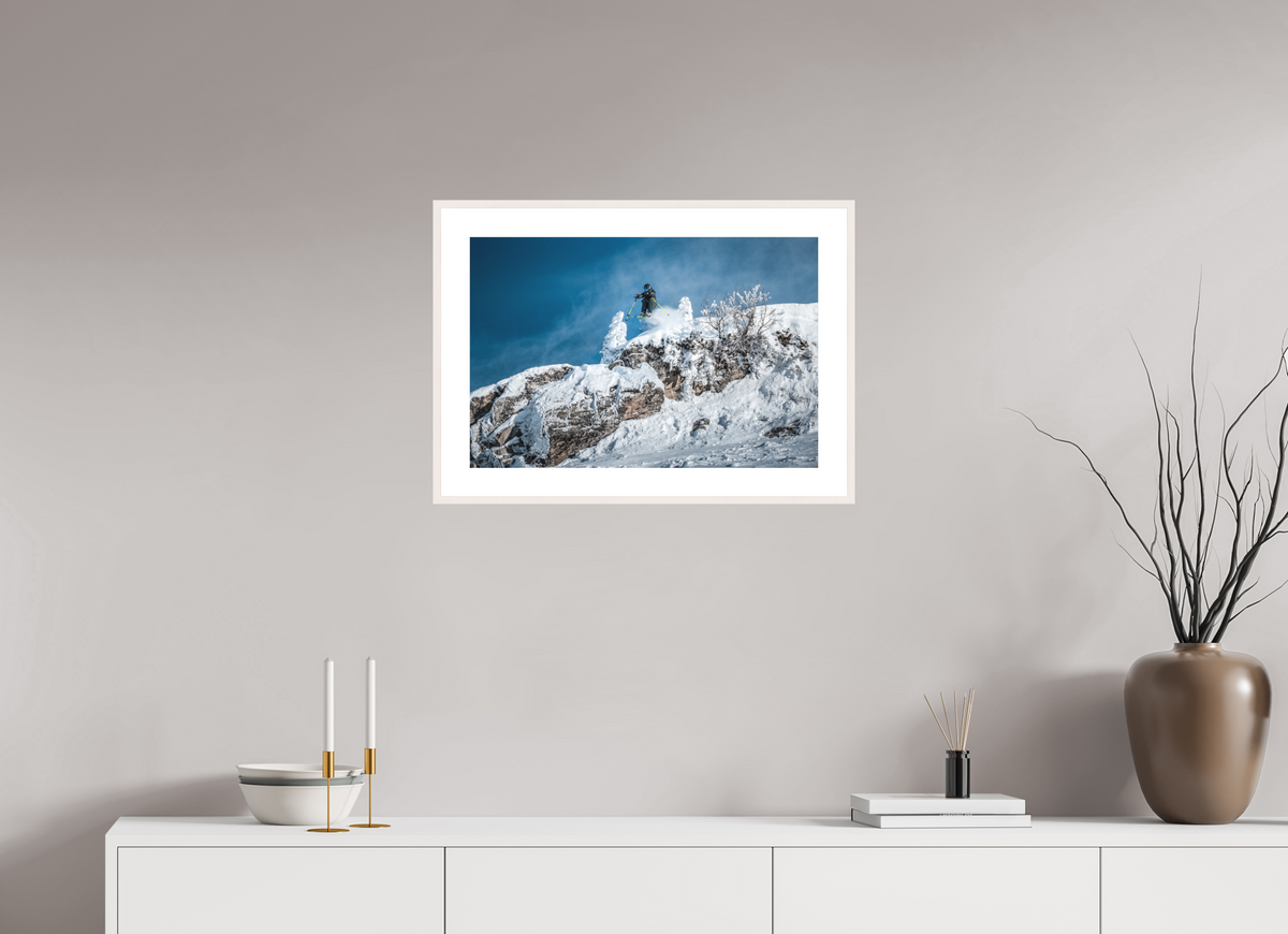 60 x 40 cm, Rahmen-Weiß St. Anton Skiing, Arlberg Austria