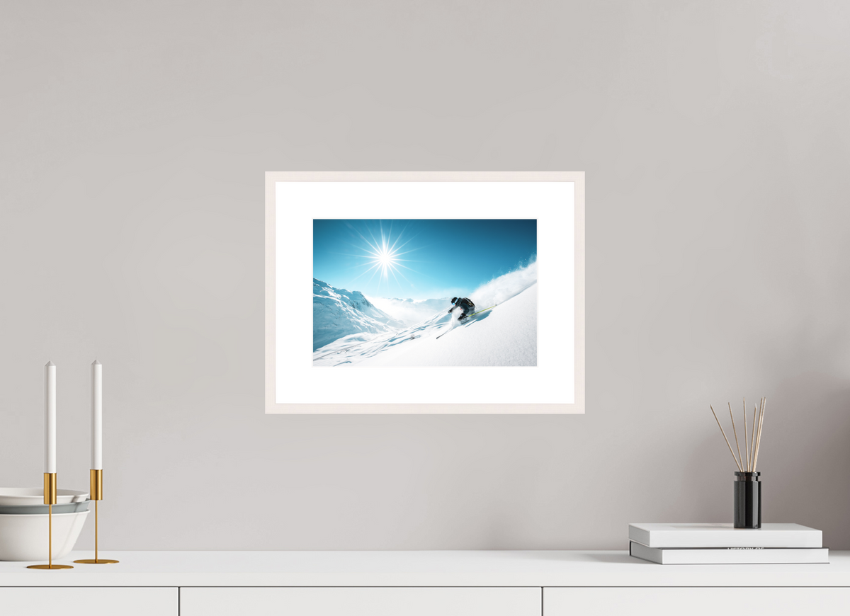 30 x 20 cm, Rahmen-Weiß Freeride Action, Zürs